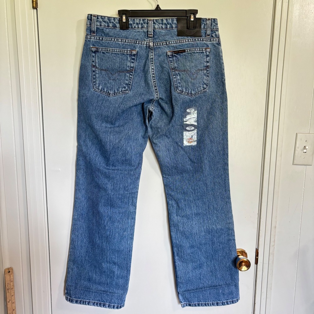 Harley-Davidson Womens Petite 10 Boot Cut Jeans Medium Wash Denim‎ Biker NWT - Picture 5 of 12